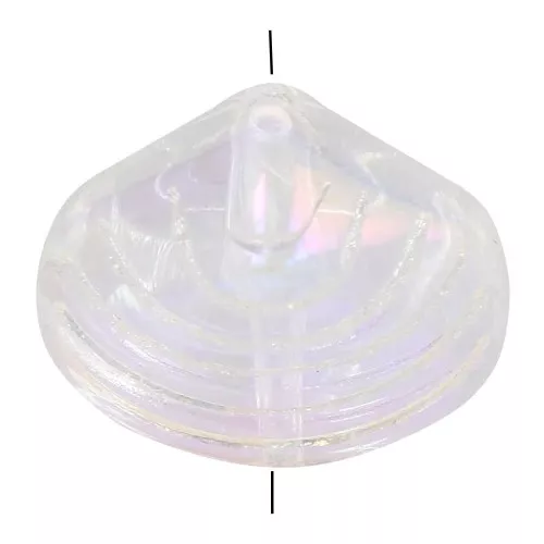 12x14mm Shell resin beads - Transparent - AB x4