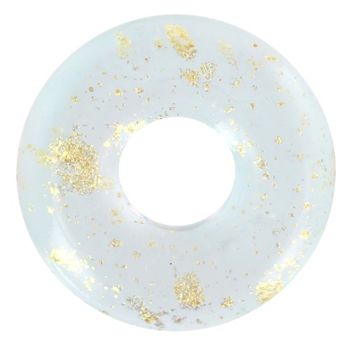 10mm clear resin rondelle beads - Aquamarine - Gold x10