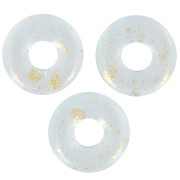 10mm clear resin rondelle beads - Aquamarine - Gold x10