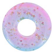 10mm clear resin rondelle beads - Blue - Pink - Gold x10