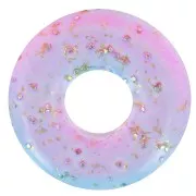 10mm clear resin rondelle beads - Blue - Pink - Gold x10