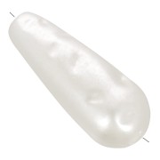 19x8mm Hammered pear beads imitation freshwater pearl - Pearly white x4|raw }}