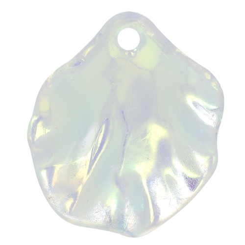 17x15mm curved flower petals in acrylic - Crystal AB x12