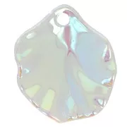 17x15mm curved flower petals in acrylic - Crystal AB x12