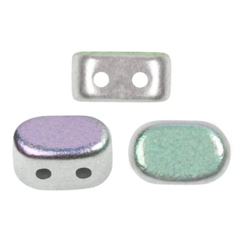 4x6mm Lipsi® Glass beads by Puca® - Silver Mat AB x10g