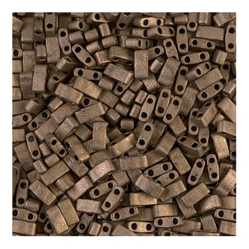 Miyuki Half Tila Beads 5x2.3x1.9 mm HTL-2006 - Matte Metallic Dark Bronze x10g