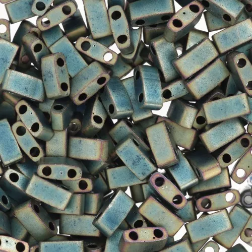 Miyuki Half Tila Beads 5x2.3x1.9 mm HTL-2008 - Matte Metallic Patina Iris x10g