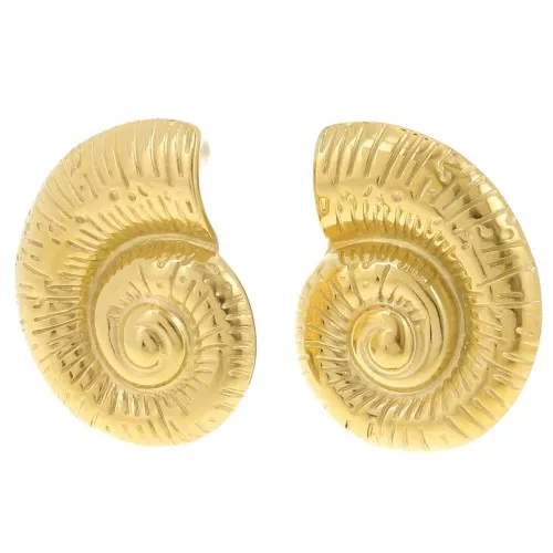 27x22mm 304L Stainless Steel Shell Earrings - Gold x2