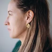 27x22mm 304L Stainless Steel Shell Earrings - Gold x2