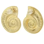 27x22mm 304L Stainless Steel Shell Earrings - Gold x2