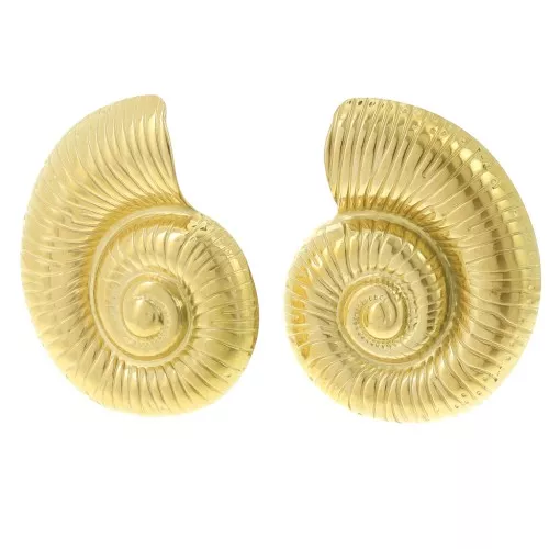 45x36mm 304L Stainless Steel Shell Earrings - Gold x2