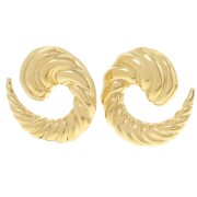 29mm 304L stainless steel Twisted effect spiral earrings - Gold x2