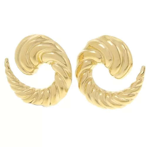 29mm 304L stainless steel Twisted effect spiral earrings - Gold x2