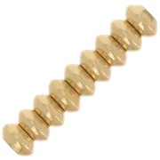 3x1.5mm 304L stainless steel Flattened bicone beads - Gold x10