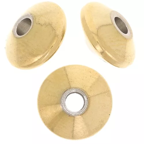 8x4mm 304L Stainless Steel Flat bicone Beads x10