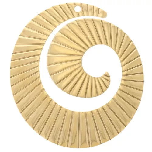 Pendentifs spirale strié 35x32 mm - Acier inoxydable 316L Doré x2