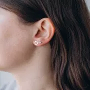 7x8mm 925 Sterling Silver Hollow Heart EarStuds x2