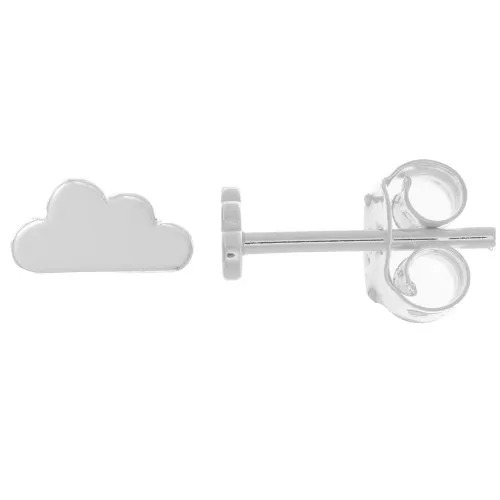 4x7mm 925 Sterling Silver Cloud EarStuds x2