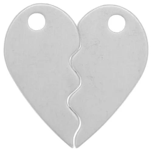 20x19mm 925 Sterling Silver Heart to share pendant x1