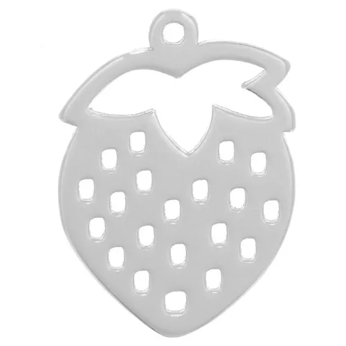15x11mm 925 Sterling Silver Openwork strawberry charm x1
