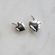 15x12mm 925 Sterling Silver Heart pendant x1