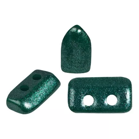 2x5mm Glass beads Piros® by Puca® - Dark Green Pearl x10g