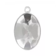 Stick-on setting PureCrystal 4120 14x10mm rhodium tone 1 loop