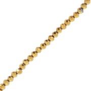 Rondelle beads faceted - round flattened 4.5x4 mm - Gold x41cm|raw }}