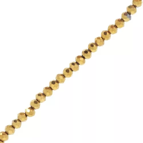 Rondelle beads faceted - round flattened 4.5x4 mm - Gold x41cm