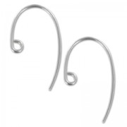 925 silver 13mm round Earhook x2|raw }}