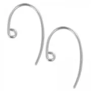 925 silver 13mm round Earhook x2