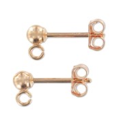 Rose Gold filled 3mm Ball earstuds x2