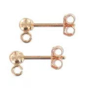 Rose Gold filled 3mm Ball earstuds x2