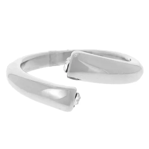 304L stainless steel Open ring with zirconium oxides - Size 54 x1