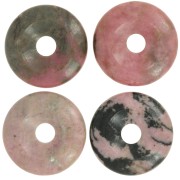 20mm gemstone Donut - Rhodonite x1