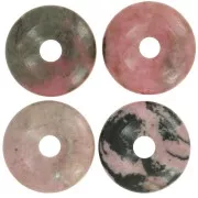 20mm gemstone Donut - Rhodonite x1