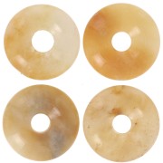20mm gemstone Donut - Yellow Jasper x1
