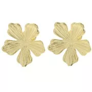20mm Flower earstuds with open hoop - Fine Gold-plated x2