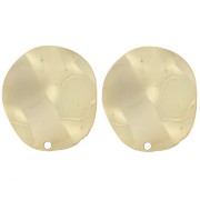 22mm wavy Round earstuds - Fine Gold-plated x2