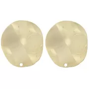 22mm wavy Round earstuds - Fine Gold-plated x2