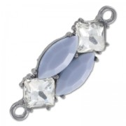 Combination of resin cabochons 40x14 mm Crystal/Grey|raw }}