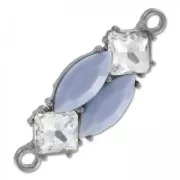 Combination of resin cabochons 40x14 mm Crystal/Grey