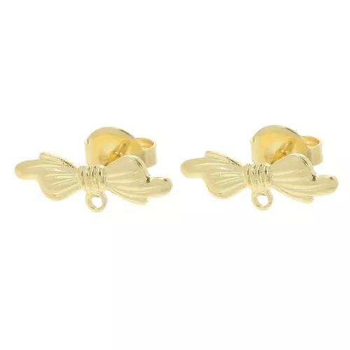 6x16mm EarStuds with hoop - Fine Gold-plated x2