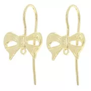 8x13mm Knot earwires with closed ring - Fine Gold-plated x2