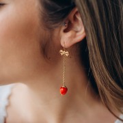 8x13mm Knot earwires with closed ring - Fine Gold-plated x2