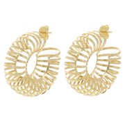 32mm Openwork wide hoop earrings - Fine Gold-plated x2|raw }}