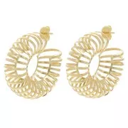 32mm Openwork wide hoop earrings - Fine Gold-plated x2