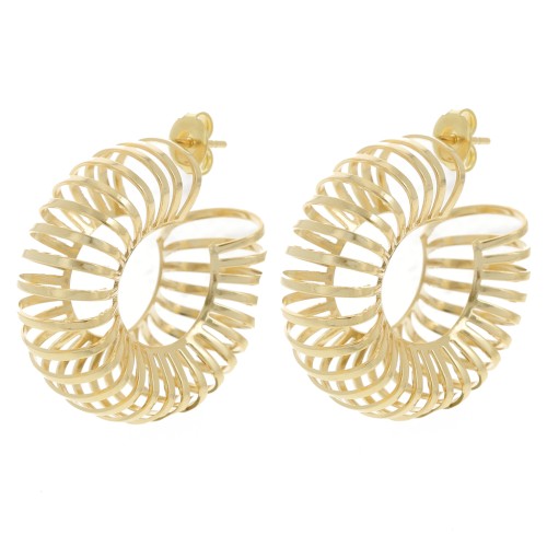 32mm Openwork wide hoop earrings - Fine Gold-plated x2