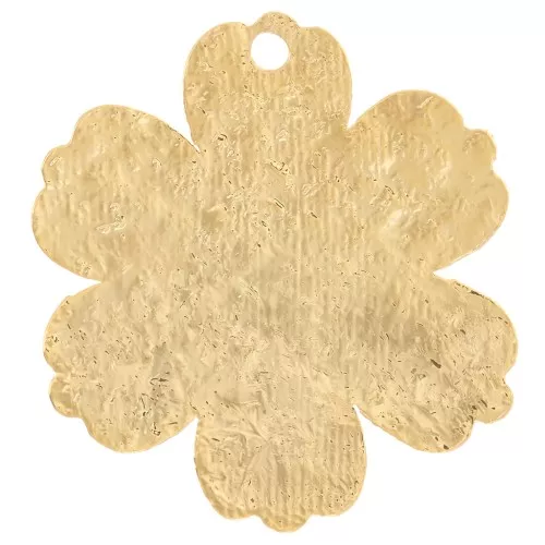 19x17.5mm Textured flower charm - Fine Gold Plated x1