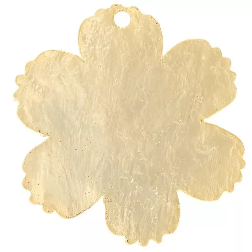 23x21mm Textured Flower Pendant - Fine Gold Plated x1